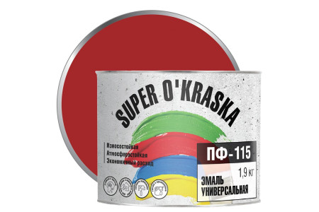 Эмаль ПФ-115 SUPER OKRASKA красный 1,9кг (6)