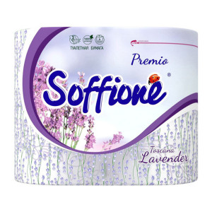 Туалетная бумага Soffione Premio 3-х слойная Lavender Фиолетовая 4 рулона