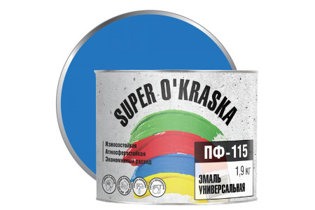 Эмаль ПФ-115 SUPER OKRASKA голубой 1,9кг (6)