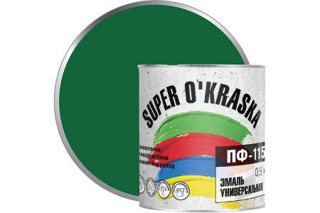 Эмаль ПФ-115 Super Okraska зеленый 0.9 кг