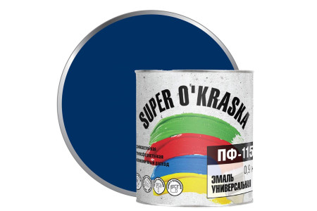 Эмаль ПФ-115 SUPER OKRASKA синий 0,9кг (14)