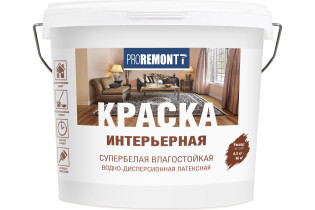 Краска В/Д интерьерная влагостойкая PROREMONTT супербелая  6,5кг Л-С (1)