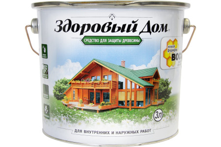 Покрытие защитно-декоративное ЗДОРОВЫЙ ДОМ палисандр 3л Л-С (4) - 1