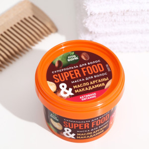 Маска для волос Фитокосметик Super food масло арганы и макадамия активное питание 100 мл