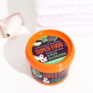 Маска для лица Фитокосметик Super food алоэ и базилик увлажняющая 100 мл