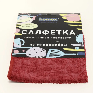 Салфетка для уборки Homex Очень Полезная микрофибра повышенной плотности 30х30 см 1 шт
