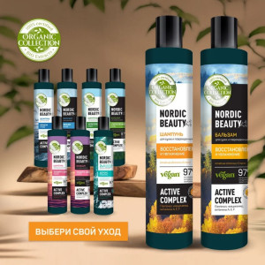Шампунь для волос Organic Collection Nordic Beauty Восстановление и увлажнение для сухих и поврежденных волос 400 мл - 1