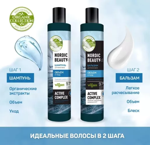 Бальзам для волос Organic Collection Nordic Beauty Объем и уход для тонких волос 400 мл – 2