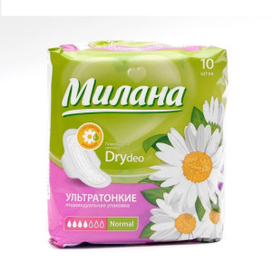 Прокладки ежедневные Милана Ultra Dry Normal Deo ромашка 10 шт 4 капли