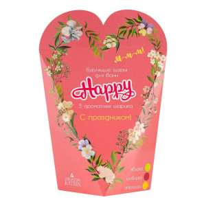 Набор бомбочек для ванн Laboratory Katrin Happy бурлящие Сладкие мечты 40грх3шт