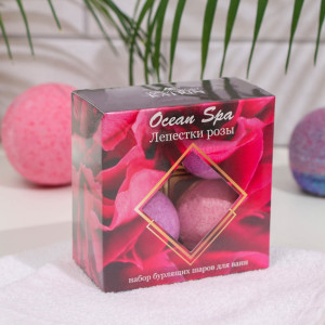 Набор бомбочек для ванн Laboratory Katrin Ocean spa бурлящие Лепестки розы