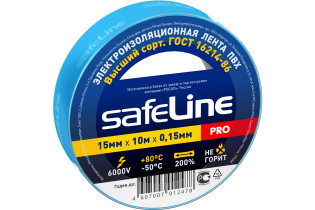 Лента клейкая электроизоляционная SafeLine Pro синий 15 мм х 10 м 