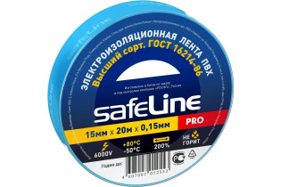 Лента клейкая электроизоляционная SafeLine Pro синий 15 мм х 20 м
