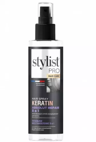 Спрей-кондиционер для волос Stylist Pro Keratin Кератиновый  Тотальное восстановление 8 в 1 однофазный 190мл – 1