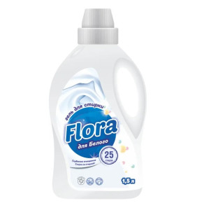 Гель для стирки Flora для белого белья 1.5 л - 1