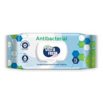 Салфетки влажные Ultra Fresh Antibacterial с клапаном 72 шт