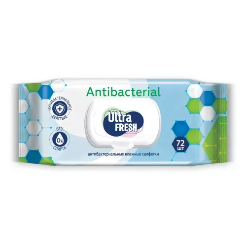 Салфетки влажные Ultra Fresh Antibacterial с клапаном 72 шт – 1