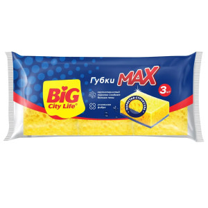 Губки для посуды Big City Life MAX крупнопористые 3 шт