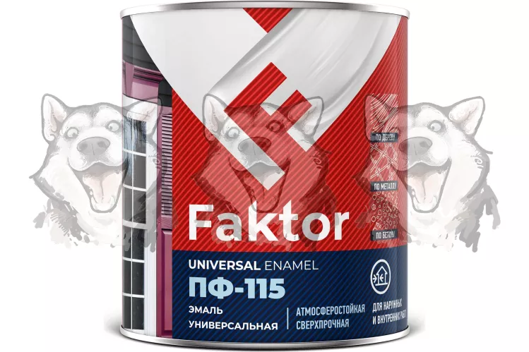 Эмаль ПФ-115 Faktor белая 0.8 кг – 1