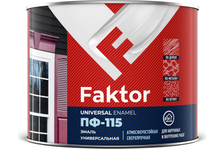 Эмаль ПФ-115 Faktor белая 1.9 кг