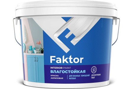Краска Faktor для потолков ВД влагостойкая акриловая матовая белая 6 кг