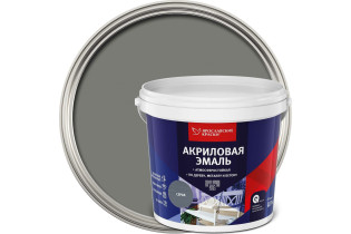 Эмаль универсальная Ярославские краски акриловая серый матовая 0.9 кг