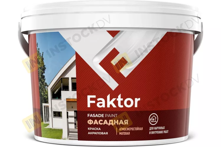 Краска Faktor фасадная ВД акриловая матовая белая 2.5 кг – 1