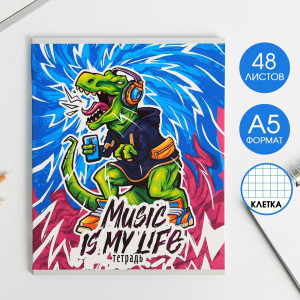 Тетрадь ArtFox Music is my life А5 48 л линейка