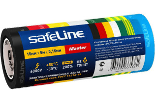 Лента клейкая электроизоляционная SafeLine Master комплект 7 цветов 15 мм x 5 м