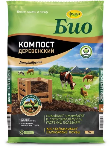 Удобрение Фаско Био Осень Компост деревенский органо-минеральное 5л – 1