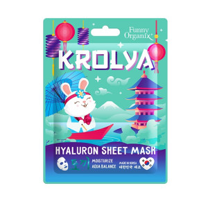 Маска для лица Funny Organix Krolya тканевая увлажняющая гиалуроновая 25 гр