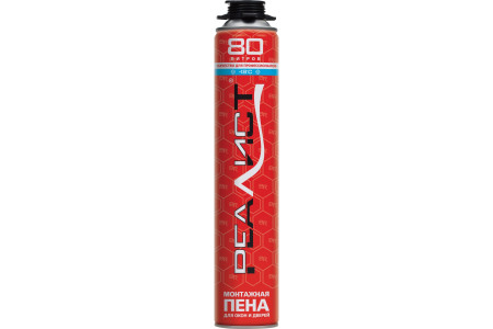 Пена монтажная Realist Pro Red 80 профессиональная зимняя 1000 мл