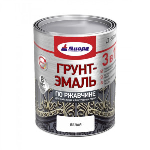 Грунт-эмаль Диола 3 в 1 по ржавчине белый 1.7 кг