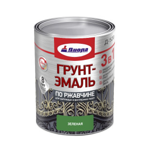 Грунт-эмаль Диола 3 в 1 по ржавчине зеленый 0.8 кг