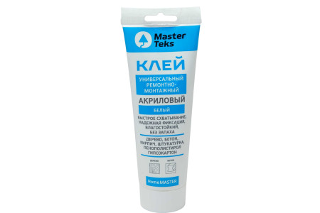 Клей акриловый MasterTeks HomeMaster ремонтно-монтажный универсальный белый 400 гр