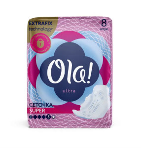 Прокладки гигиенические Ola! Ультратонкие бархатистая сеточка 8 шт