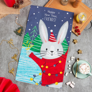Полотенце кухонное Доляна Happy bunny 35х60 см