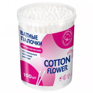 Ватные палочки Cotton Flower банка 100 шт