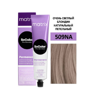 Крем-краска для волос Matrix Socolor Beauty тон 509NA очень светлый блондин натуральный пепельный 100% покрытие седины 90 мл 