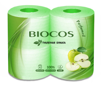Туалетная бумага BIOCOS Яблоко 2-х сл 4 рул (12)