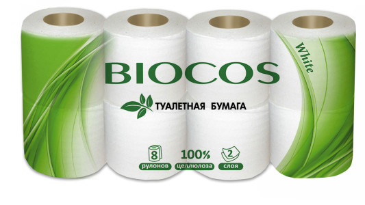 Туалетная бумага BIOCOS 2-х сл 8 рул (6)
