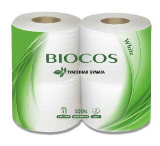 Туалетная бумага BIOCOS 2-х сл 4 рул (12)