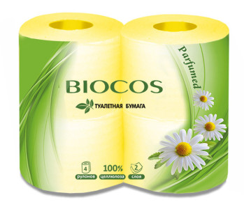 Туалетная бумага BIOCOS Ромашка 2-х сл 4 рул (12)