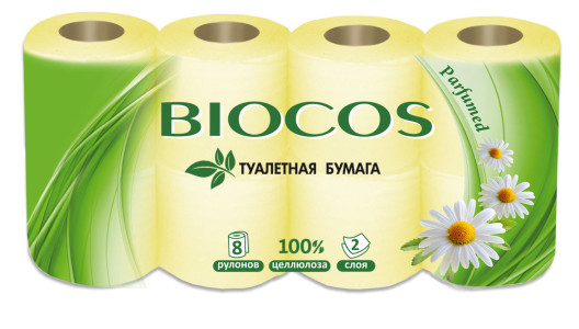 Туалетная бумага BIOCOS Ромашка 2-х сл 8 рул (6)