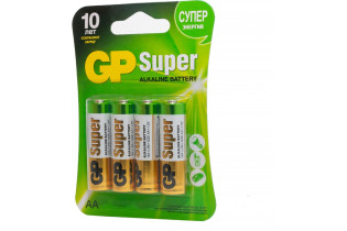 Батарейка GP Super АА LR06-4BL 15A-2CR4 Alkaline уп-4шт