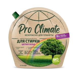 Гель для стирки Pro Climate Для цветного белья гипоаллергенный дой-пак 1300 мл