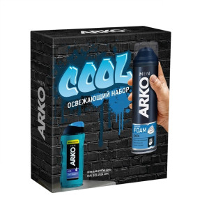 Подарочный набор Arko Cool Пена для бритья 200 мл, гель для душа 260 мл
