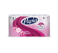 Туалетная бумага Papia 3-х слойная белая 8 рулонов