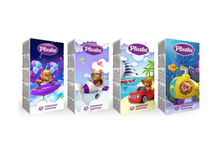 Платочки бумажные Plushe Classic Standart 10 шт 2х-слойные