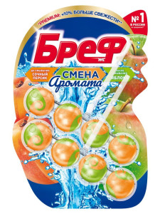 Туалетный блок Бреф Перфюм Свитч Персик-Яблоко 2х50 г - 1